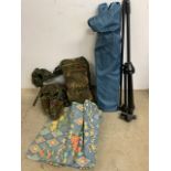 A camouflage assault vest and folding chair etc.