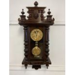 A reproduction Vienna style wall clock. H:85cm