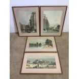 Four coloured prints of London. Frame size W:56cm x H:38cm