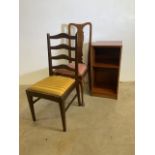 A ladder back dining chairs and another also with a pot cupboard. Pot cupboard W:38cm x D:38cm x H: