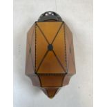 An Art Deco opaque hexagonal amber glass shade.