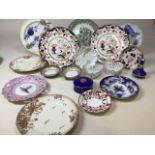 A quantity of vintage ceramic decorative plates and other items. Includes Limoges, Ridgways, New