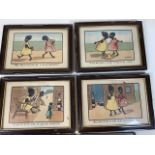 A set of four coloured prints on watercolour paper by F U Lewin and two other black and white