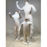 Three child mannequins - fully adjustable H:103cm tallest