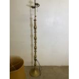A Brass adjustable standard lamp. H:181cm