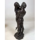 A Heredities bronze style sculpture entitled The Embrace signed Ronald Cameron H:36cm