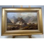 A Victorian oil on canvas in gilt frame. W:51cm x H:31cm