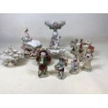 A quantity of continental porcelain including Sitzendorf, Dresden and other unmarked items.
