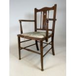 An arts and crafts arm chairs. Seat height H:45cm