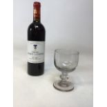 Chateau Ramage La Batisse 2003, Grand Vin de Bordeaux together with an early heavy Wine glass
