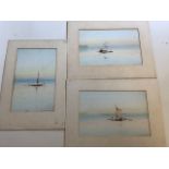 Indian art interest, three watercolours by Ghose dated 1927.