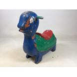 A vintage painted metal ride on snail - marked Mexico Forge W:32cm x D:62cm x H:53cm