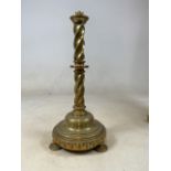 A heavy brass rope twist stand. H:45cm