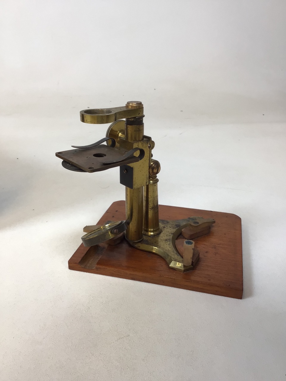 A brass microscope by Negretti & Zambra in original mahogany case with lenses and slides W:18cm x - Image 3 of 7