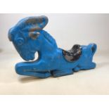 A vintage painted playground metal ride on horse, stamped Gametime inc