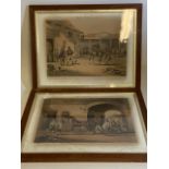 A pair of prints Drawn by R Scanlan and engraved by J Harris from the Castle Drogo sale. W:55cm x