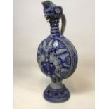 A Westerwald German salt glazed pottery ewer - with restoration H:50cm