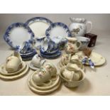 A quantity of ceramics including a part Blue and white Livingstone tea set, a Limoges jug, a
