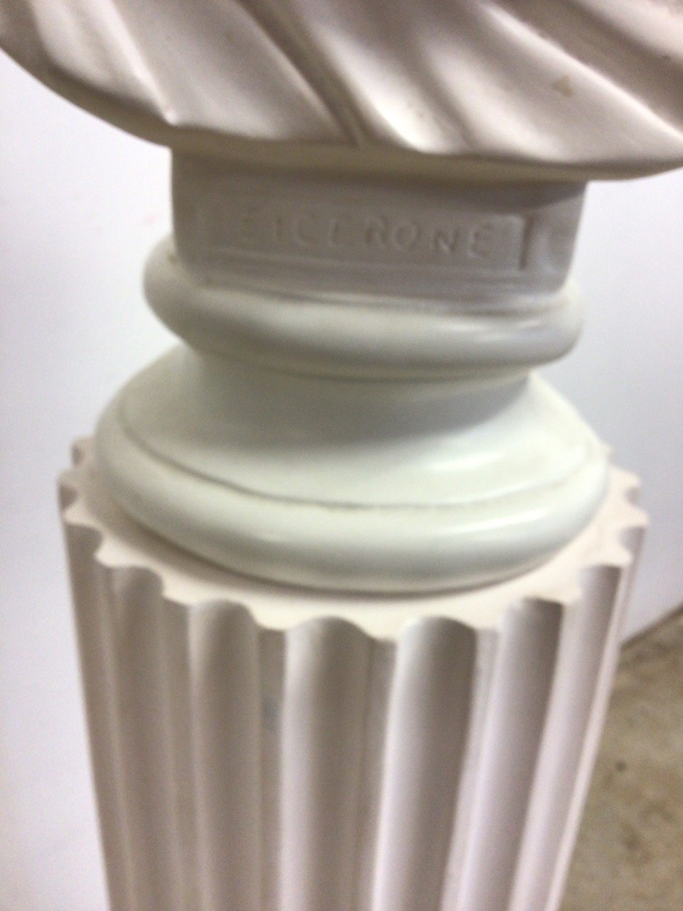 A plaster bust of Ciceroni on a pillar. H:150cm - Image 3 of 6