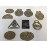 A quantity of brass plaques steam and car interest amongst others