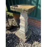 A Large three piece reconstituted stone bird bath. H:79cm