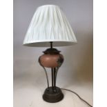 A set of 6 matching table lamps. In pairs with matching shades H:48cm To top of lamp base