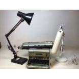 2 anglepoise style lamps also with an Imperial 66 typewriter. All items a/f