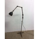 A vintage anglepoise style lamp on adjustable tripod stand A/F H:136cm