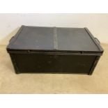 A large lockable deed box W:65cm x D:39cm x H:26cm