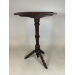 An hexagonal tripod occasional table with bobbin turned legs. W:47cm x D:47cm x H:67cm