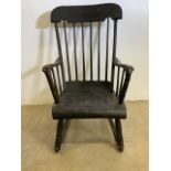 A 18th century antique Boston rocker, Hitchcock style. Heat height :34cm