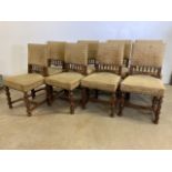 A Set of eight early 20th french oak dining chairs. Seat Height :48cm
