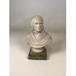 A bust of Napoleon on a marble base. H: 25cm W: 17cm D: 11cm
