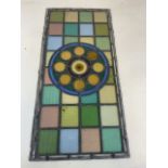 A Lead stained glass panel. (A.f) W:37cm x H:78cm