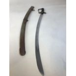 A sword and scabbard j- light cavalry troopers style possibly 19th century - no visible makers