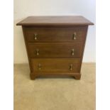 A Small early 20th century three drawers chest. W:77cm x D:47cm x H:78cm