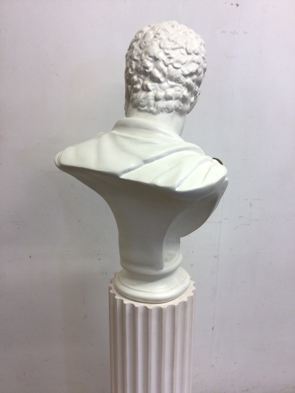 A plaster bust of Ciceroni on a pillar. H:150cm - Image 5 of 6