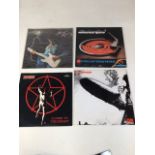 LPs and Singles:Led Zeppelin one, Jimi Hendrix Midnight Lightening, Rush Closer to the Heart, Status