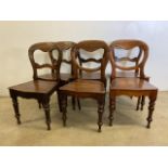 Six balloon back chairs with solid wood seats. Seat height 45cm