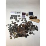 Mixed collection of world coinage, some U.K. commemorative crowns, Europe and the empire