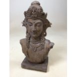 A resin Buddha head W:24cm x H:45cm
