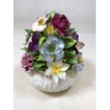 Coalport - a large Coalport bone china flower basket. W:18cm x H:22cm