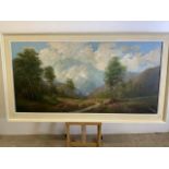 Giuseppe Bonacina (Italian b.1955) oil on canvas, Italian landscape. W:122cm x H:60cm