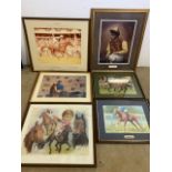 Horse racing interest, photographs and limited edition prints to include a signed Lester Piggott,
