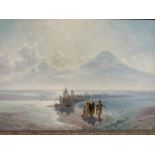 A large religious oil on canvas, Mosses and the parting of the Red Sea, signed lower C/E 05. In good
