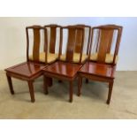 A set of six oriental rosewood dining chairs. Seat height H:43cm