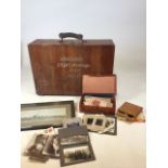 A wooden suit case stencilled - 14952743 L/Cpl C Rawlings RMP MELF also with a photograph of HMS