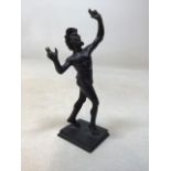 A bronze statue of a dancing faun. Original was found in Pompeii H:16cm