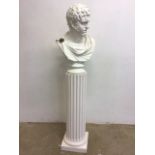 A plaster bust of Ciceroni on a pillar. H:150cm