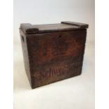 A vintage lidded Schweppes crate W:36cm x D:24cm x H:34cm